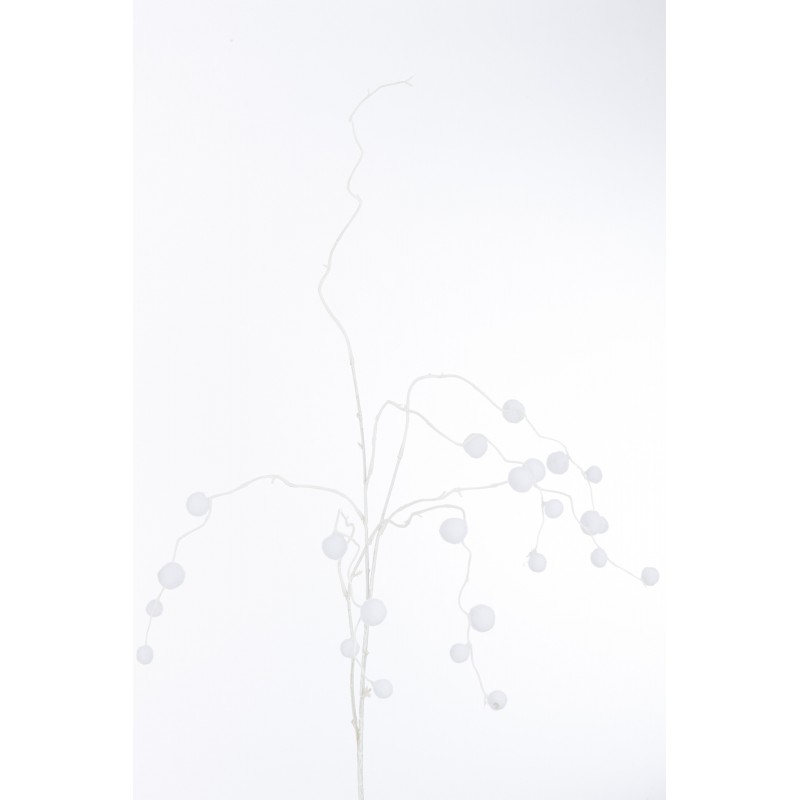 Rama colgante de pompones de plástico blanco 5x8x109 cm