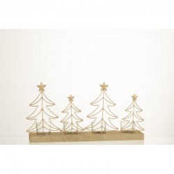 Photóforos de Navidad de madera oro 38x19.5x7.5 cm