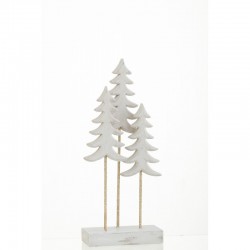 Árboles de Navidad decorativos de pie en madera blanca 28.5x12.5x6 cm