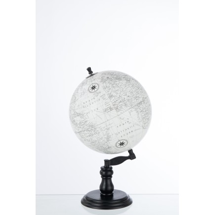 Globe terrestre sur pied en bois gris 30x30x50 cm