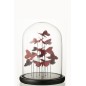 Cloche avec papillons en verre Bordeaux 23x23x29 cm