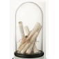 Cloche avec parchemin en verre beige 26x26x44 cm