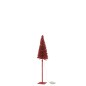 Arbre avec led en plastique rouge 13x13x58 cm