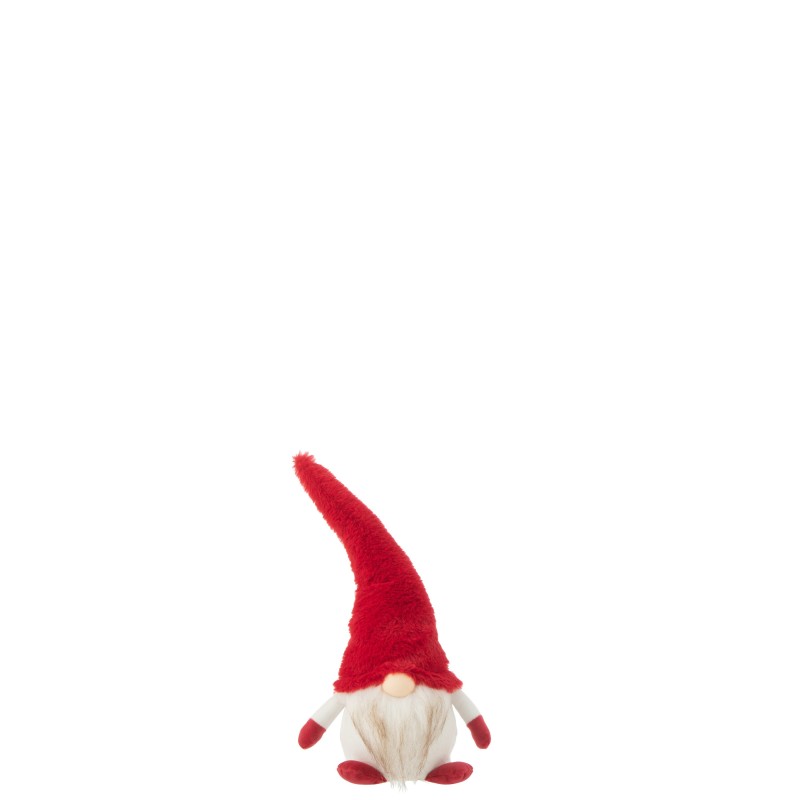 Lutin avec led en textile rouge 20x12x33 cm