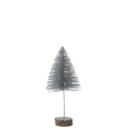 Sapin de Noël artificiel en plastique argent 14x14x29.5 cm