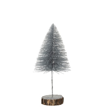 Sapin de Noël artificiel en plastique argent 17x17x35 cm