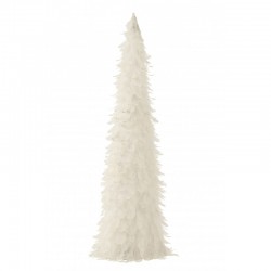 Cónico de Navidad de Plumas blancas 15x15x60 cm