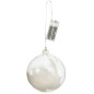 Boule décorative plume et led en verre blanc 15x15x15 cm