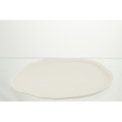 Plateau rond en Aluminium Blanc 41x36x1cm