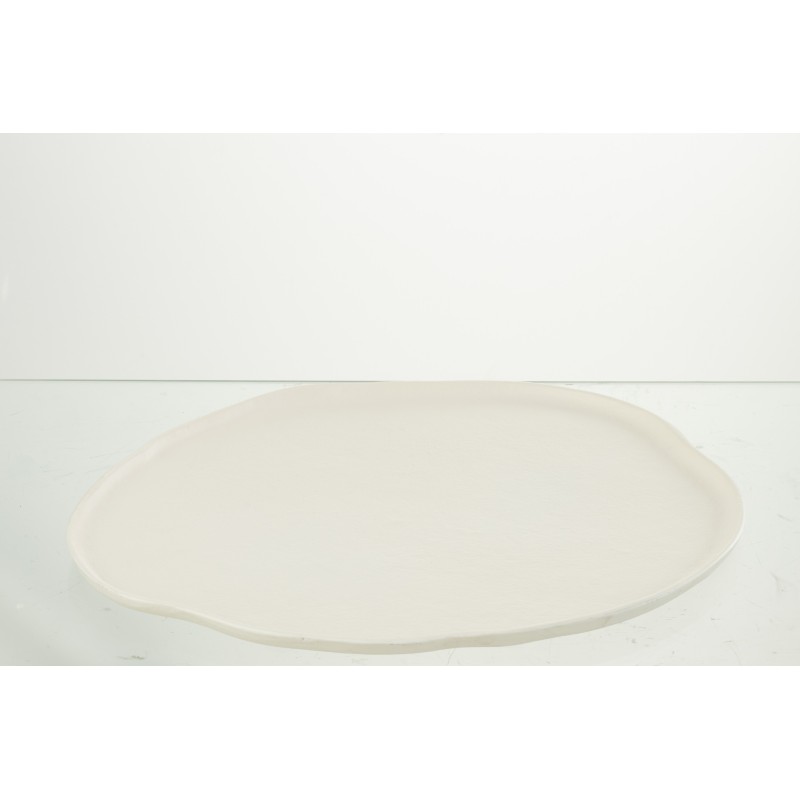 Plateau rond en Aluminium blanc 41x36x1cm