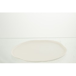 Plateau rond en aluminium blanc 35x31x1 cm