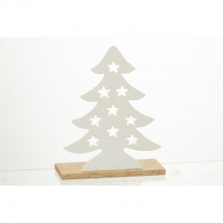Bougeoir sapin de Noël en Aluminium Blanc 21x9x25,5cm