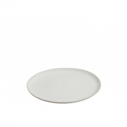 Plato llano de cerámica blanca de 22 cm de diámetro