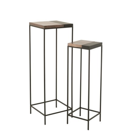 Set de tables d’appoint en métal Mix 41x41x119cm