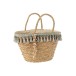 Sac de plage en rotin en bois naturel 48x23x50 cm