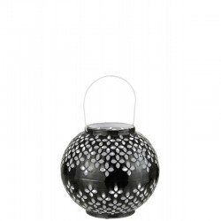Lámpara de bola perforada de hierro negro 20x20x20cm