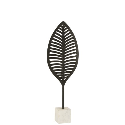 Delgada hoja decorativa sobre base de aluminio negro de 59 cm de altura