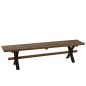 Banc vieilli en bois marron 180x35x45 cm