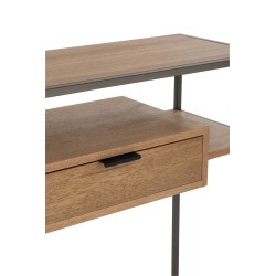 CONSOLE 1 TIROIR BOIS/METAL NATUREL