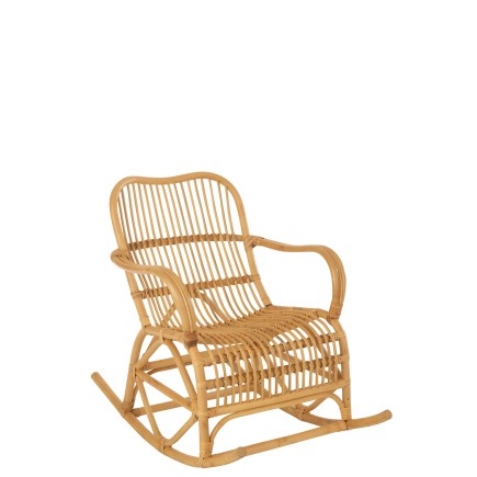 Fauteuil à bascule en bois naturel 68x103x87 cm