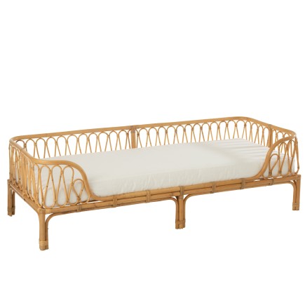 Cama de madera natural 186x77x55 cm