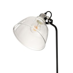 Lampe sur pied en acier noir et verre transparent L41*l29*H156cm