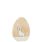 Oeuf synthétiquezzle avec lapin en bois blanc 19x14x3 cm