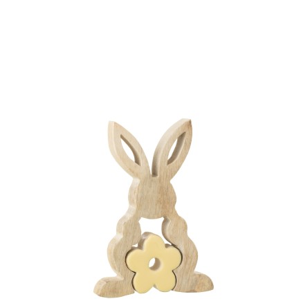 Lapin puzzle en Bois Jaune 18x12x3cm