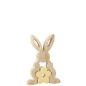 Lapin puzzle en Bois Jaune 18x12x3cm