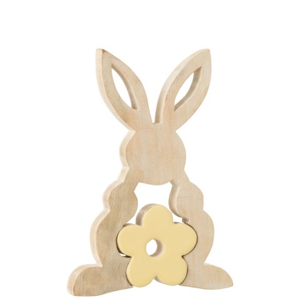 Lapin puzzle en Bois Jaune 18x2,5x25,5cm