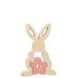 Lapin puzzle en Bois Rose 21x14x2,5cm