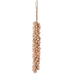 Suspension coquillages roses avec corde L5*l5*H34cm