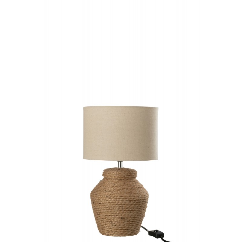 Lampe avec abat-jour en céramique marron 22x22x38 cm