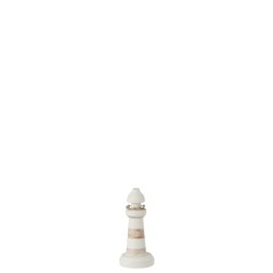 Phare en bois blanc L7*l7*H15cm