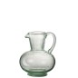 Carafe boule en verre vert 17x15x21 cm