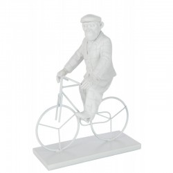 Mono en bicicleta sintético blanco de 26x14x34 cm
