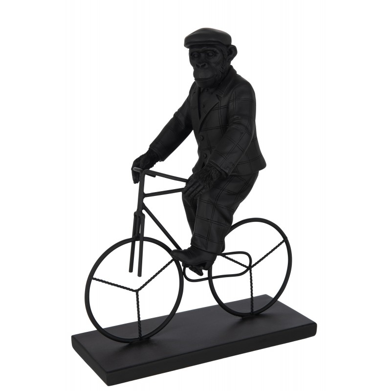 Mono en bicicleta de material sintético negro de 26x11x33 cm
