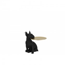 Perro en bandeja sintética negra de 32x23x28 cm