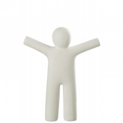 P'tit maurice con los brazos abiertos en sintético blanco de 32x6x42 cm