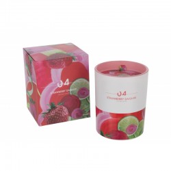 Bougie senteur daiquiri fraise 70h en parafinne multicouleur 11x11x13 cm