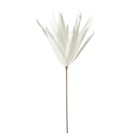 Fleur sur tige en synthétique blanc 90x21x15 cm