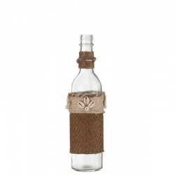 Botella con decoración de vidrio marrón 8x8x26 cm