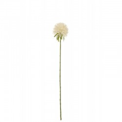 Flores de allium artificial en tallo de plástico blanco de 44x7x7 cm