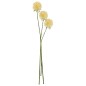 3 fleurs d’allium artificielle sur tige en plastique jaune 66x9x6 cm