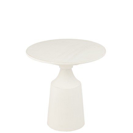 TABLE GIGOGNE ROND ALUMINIUM BLANC