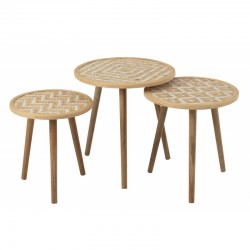 Set de 2 tables gigognes en bois naturel 53x53x56 cm