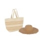 Sac panier et chapeau en papier naturel 59x20x39 cm