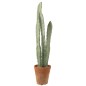 Cactus artificiel 3 branches en pot en plastique vert 17x17x80 cm