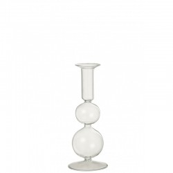 Lámpara de araña con bolas, 1 vela de vidrio transparente, 8x8x21 cm