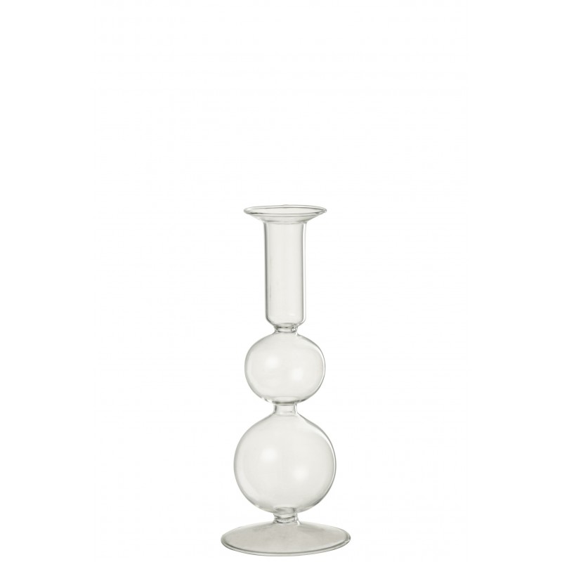 Lámpara de araña con bolas, 1 vela de vidrio transparente, 8x8x21 cm